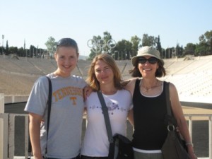 Karen, Kristin, and Me At the 1896 Olympic Stadium
